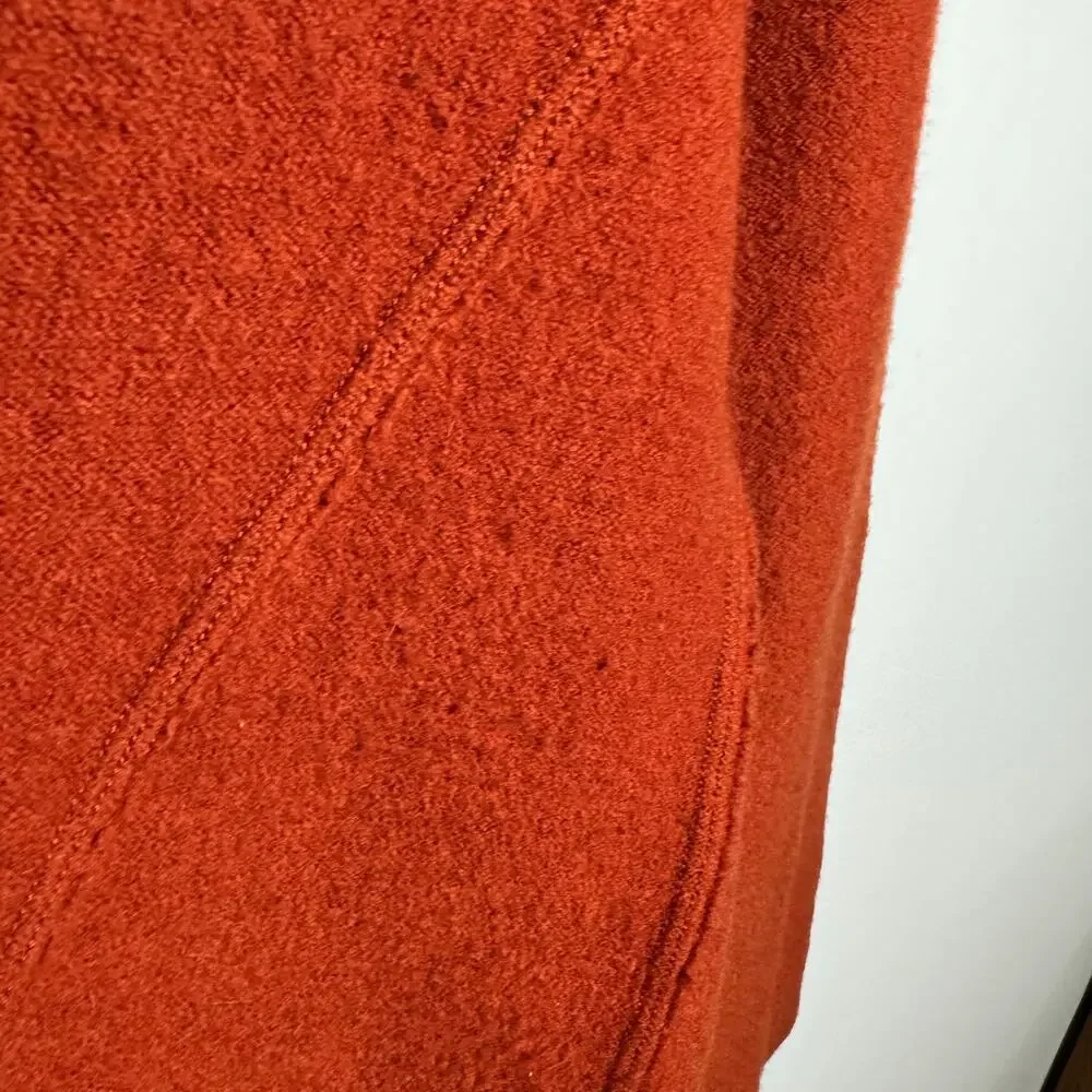 Chico's Wool Cardigan Women 1 US8 Burnt Orange Tailored Fit One Button Boho Cozy